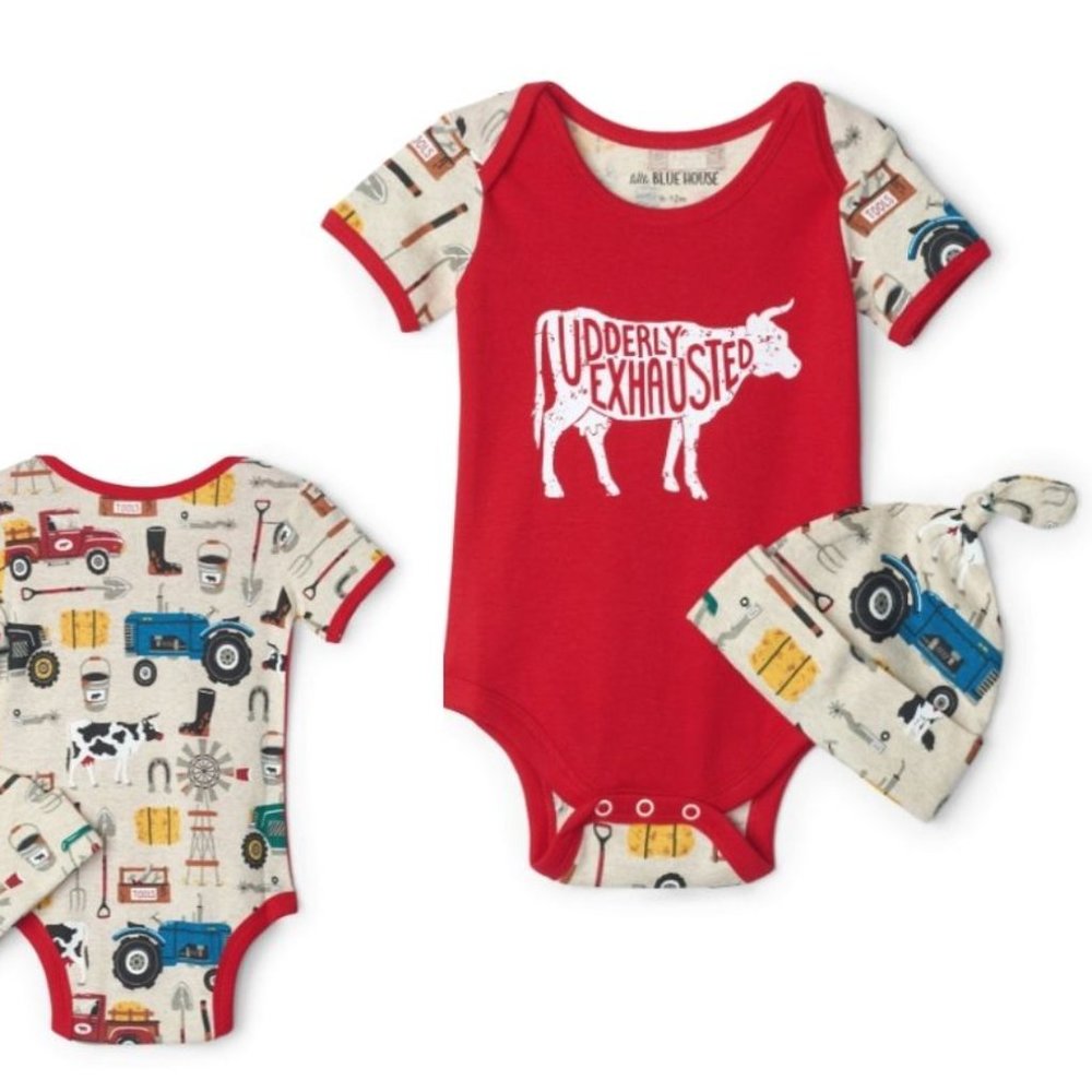 Farm Life Baby Bodysuit with Hat